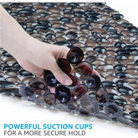 SlipX Solutions Extra Long Deep Foot Massager Bath Tub & Shower Mat 38x17 - Picture 5 of 8